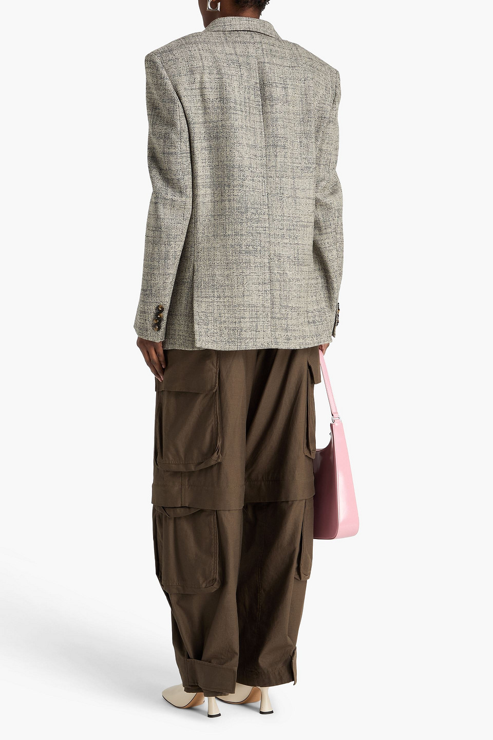  Stella Mccartney - Doppelreihiger Blazer Aus Woll-tweed - Grau - It 42 