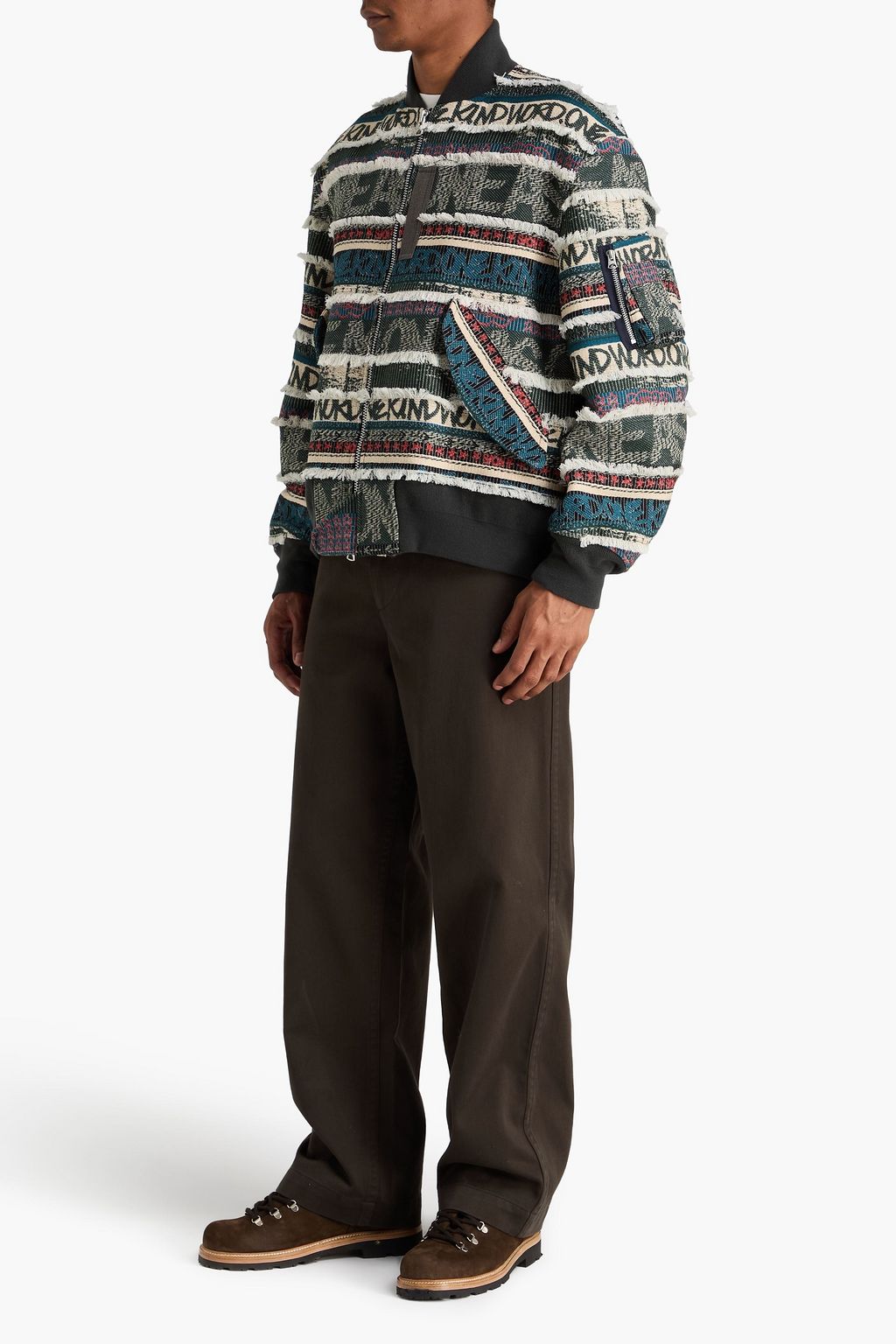 SACAI Cotton-tweed bomber jacket