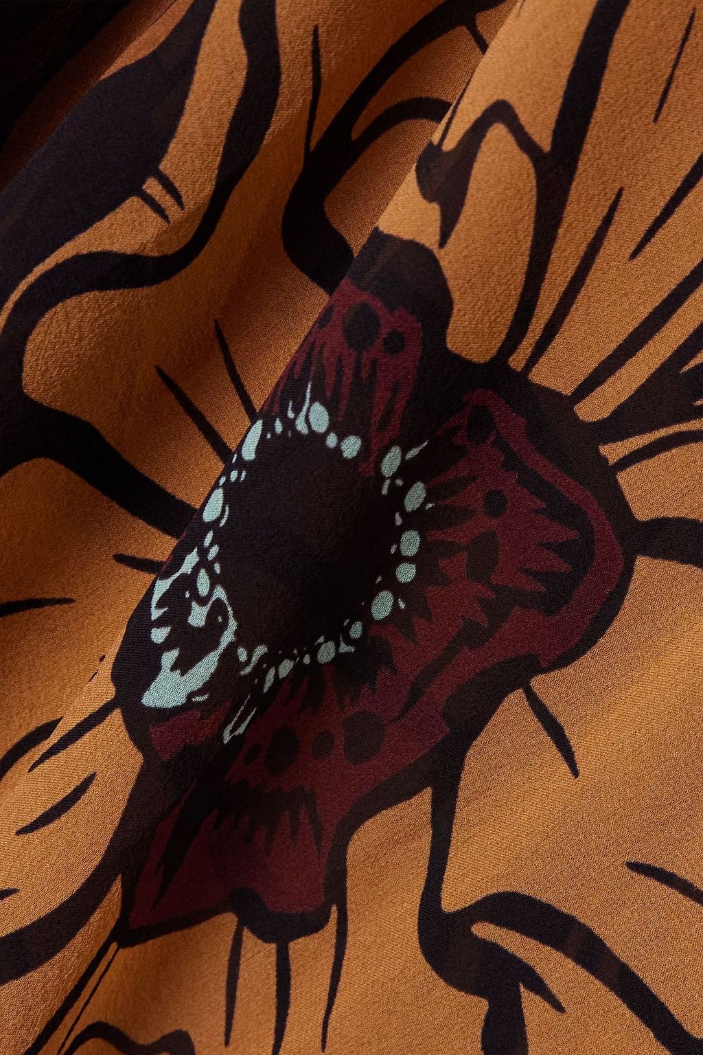 LA DOUBLEJ Cerere pussy-bow printed silk-georgette blouse