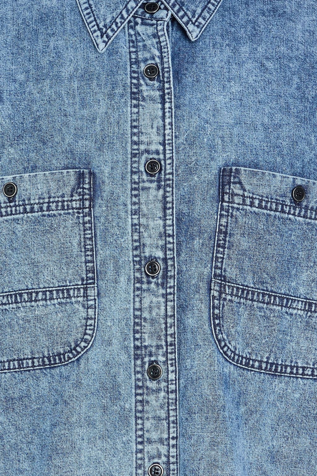 MARANT ÉTOILE قميص "فيران" من الدنيم مغسول بالحمض