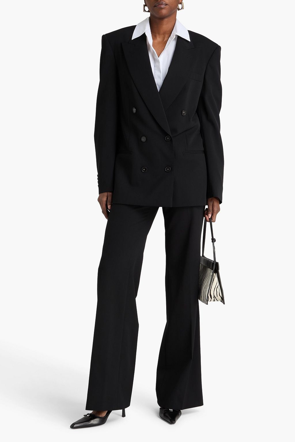 STELLA MCCARTNEY بليزر من التويل ومزيج الصوف بصفين من الأزرار