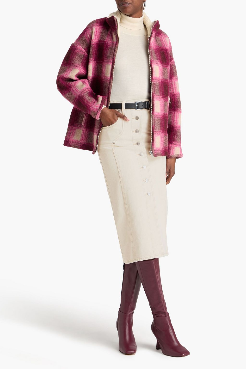 MARANT ÉTOILE تنورة متوسطة الطول من الدنيم