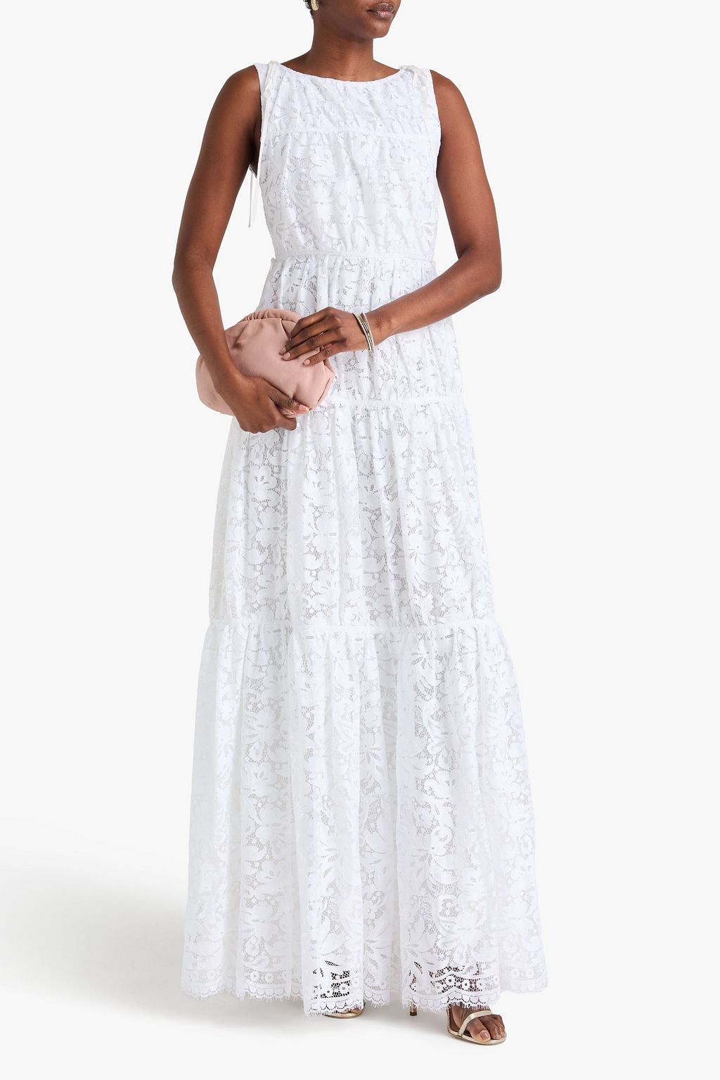 lace back wedding dress with sleeves A-line Wedding Dress Ivanel with Lace Sleeves US 14 main image 1