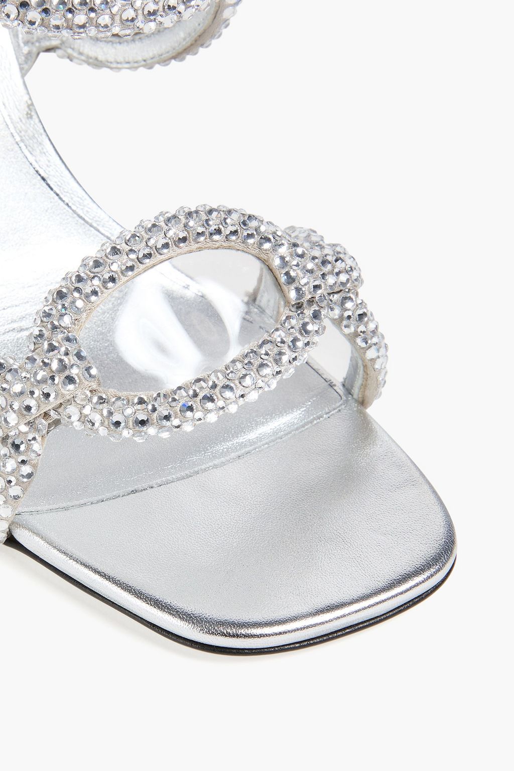 VALENTINO GARAVANI Crystal-embellished satin and PVC sandals