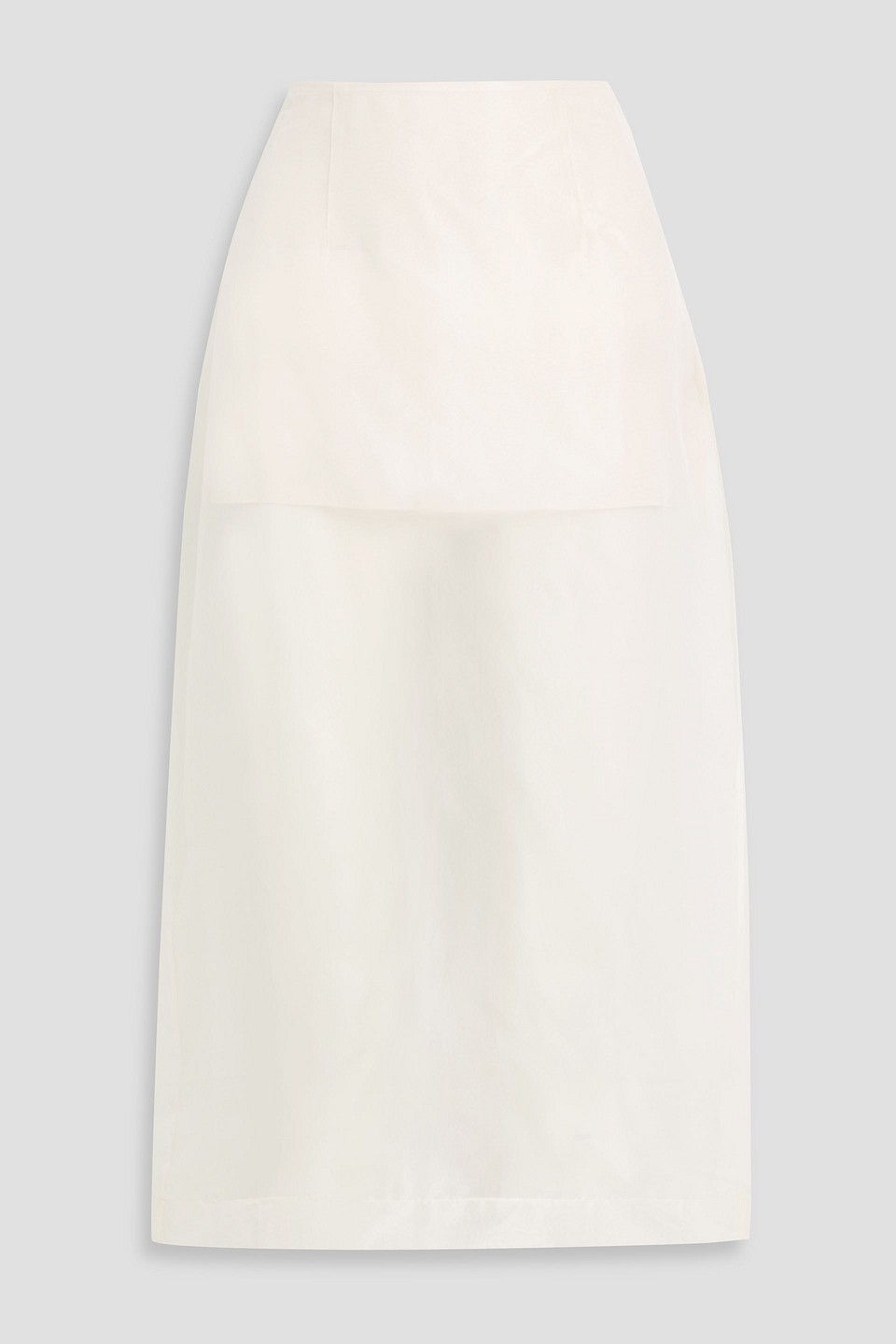 Frame Silk-organza Midi Skirt In Neutral