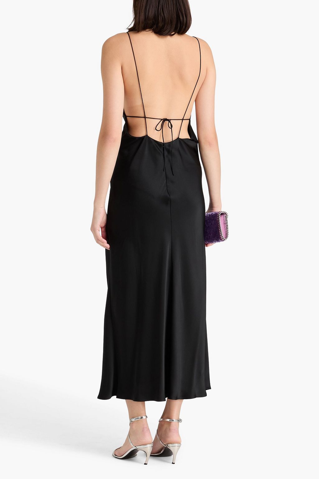 STELLA MCCARTNEY Silk organza-paneled satin-crepe maxi dress