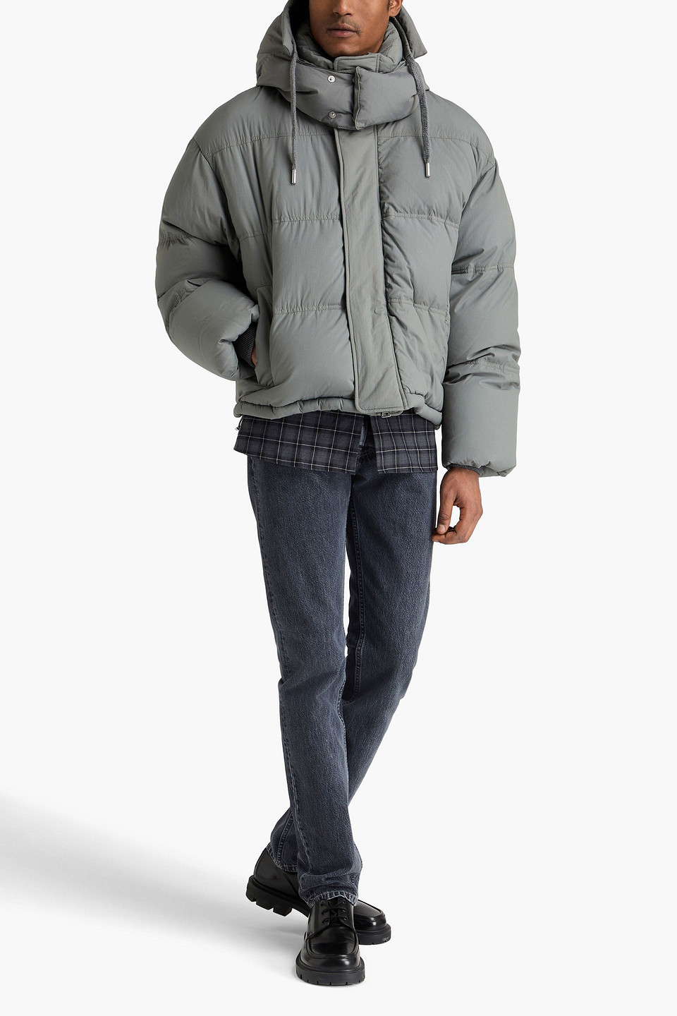  Ami Alexandre Mattiussi - Oversized Quilted Shell Down Jacket - Gray - L 