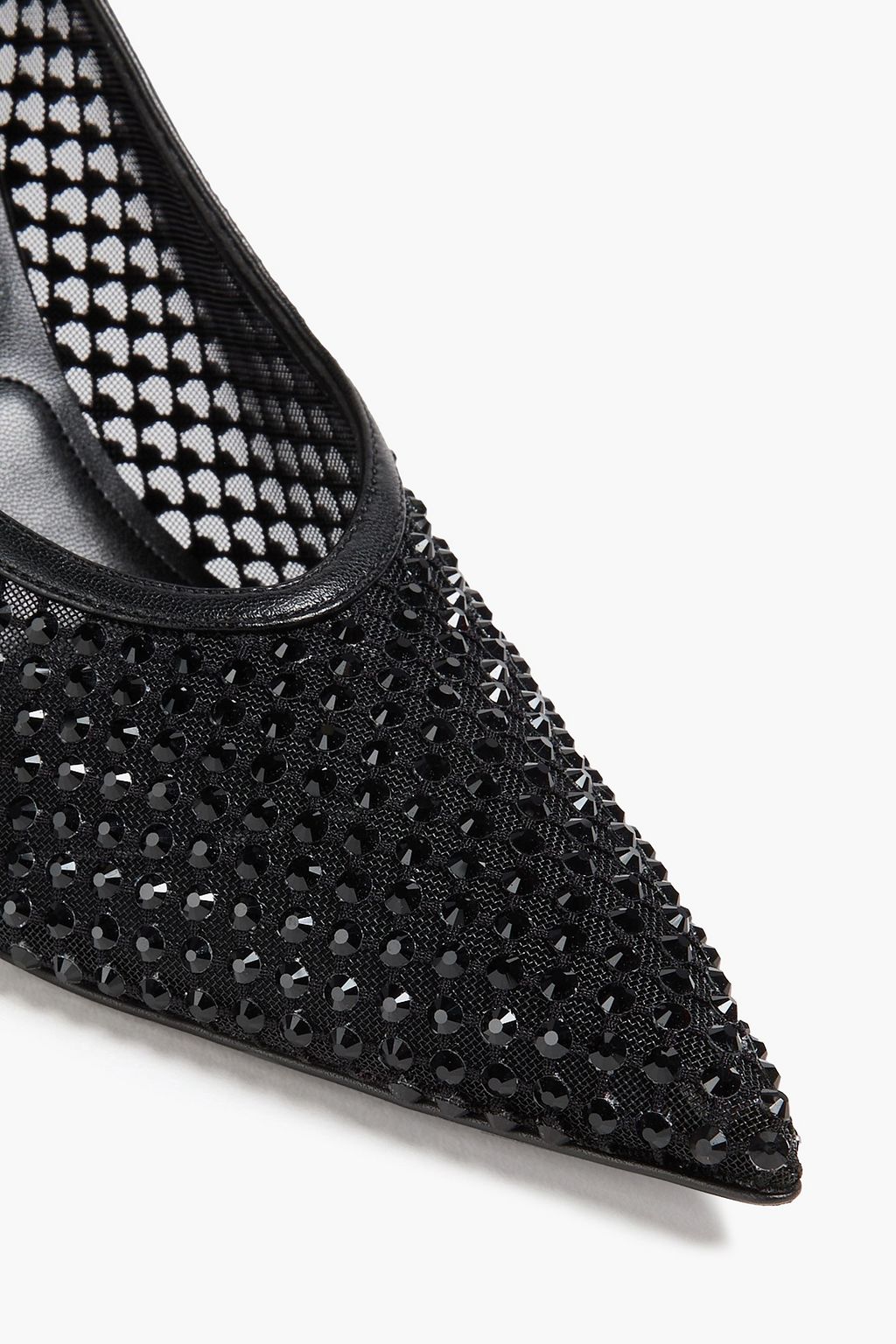 STELLA MCCARTNEY حذاء بامب "ستيلا" مصنوع من نسيج شبكي ومزين بالكريستال