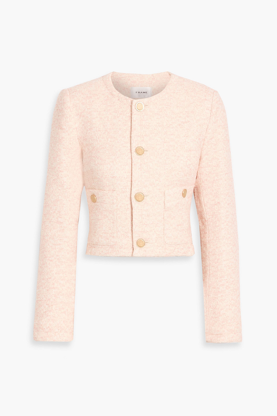 frame - cotton-blend tweed jacket - pink - l