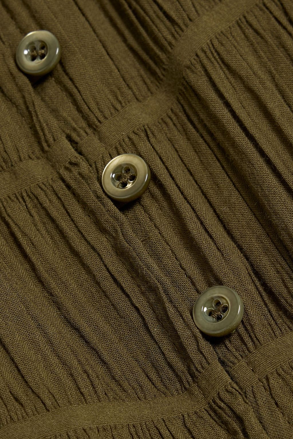 FRAME The Smocked cotton-blend tank