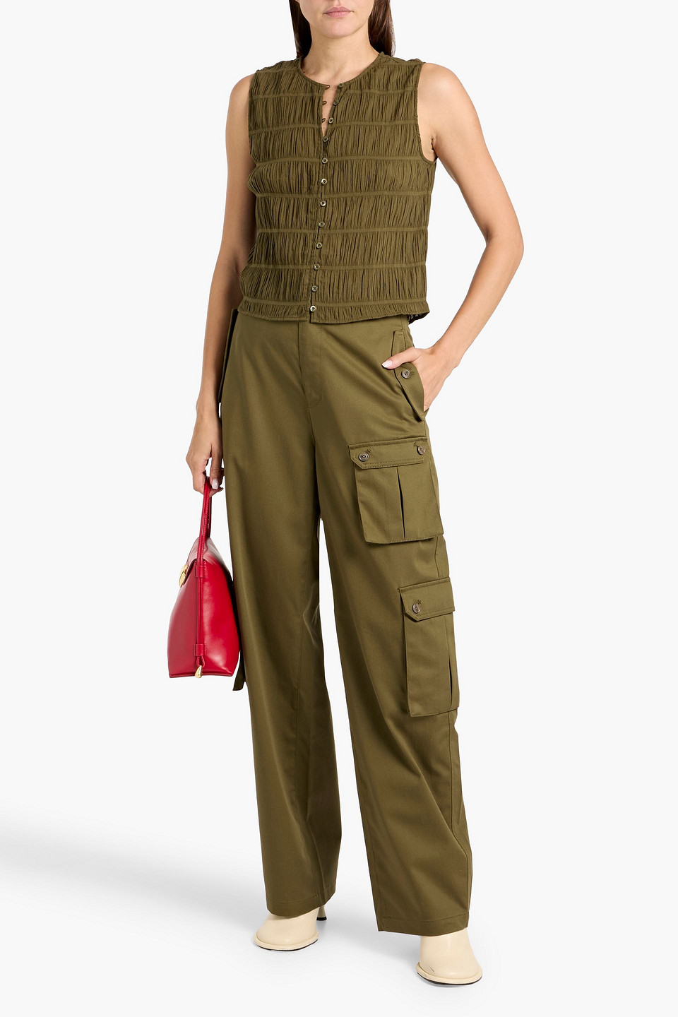 Frame The General Cotton-twill Cargo Pants In Green
