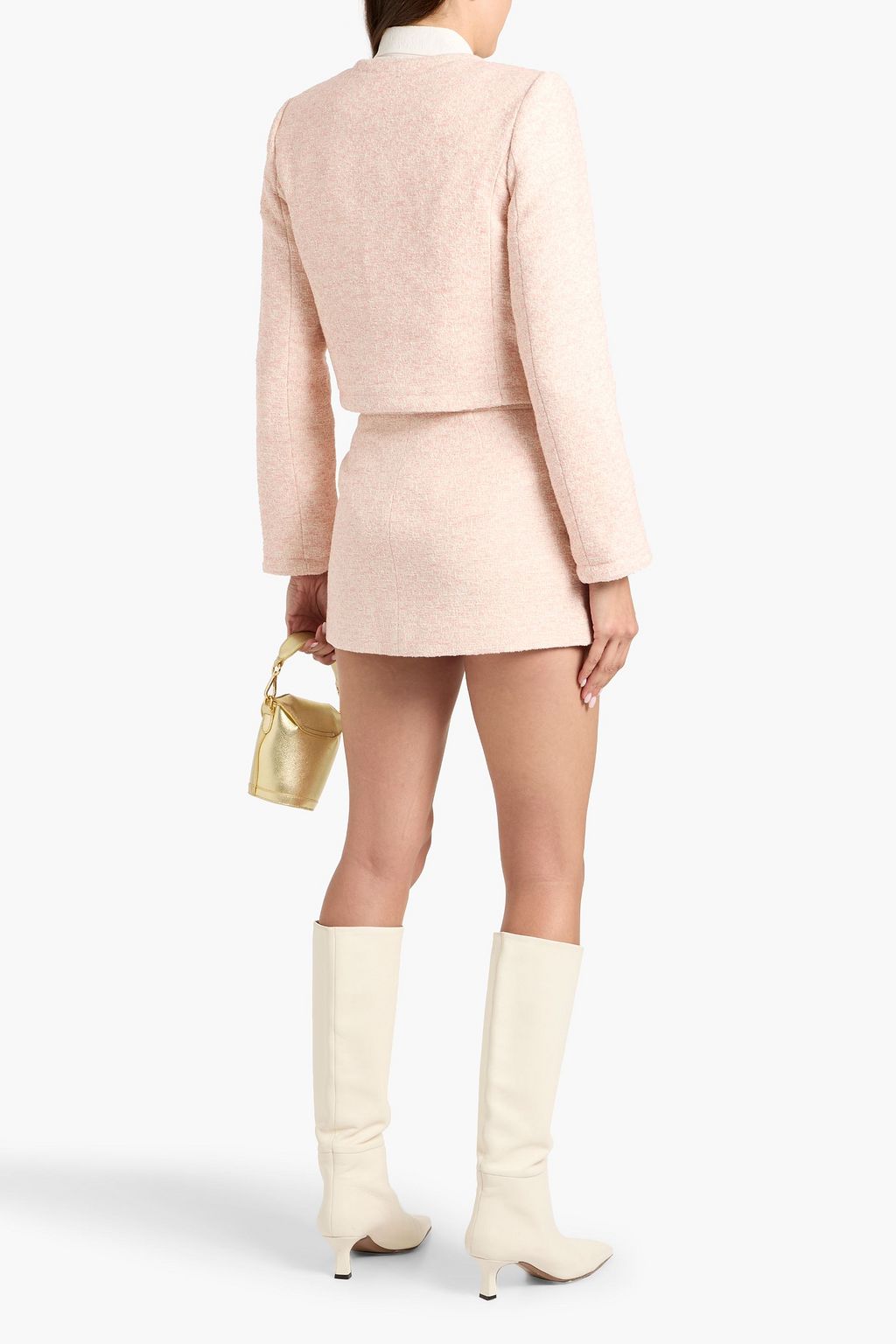 FRAME Cotton-blend tweed mini skirt