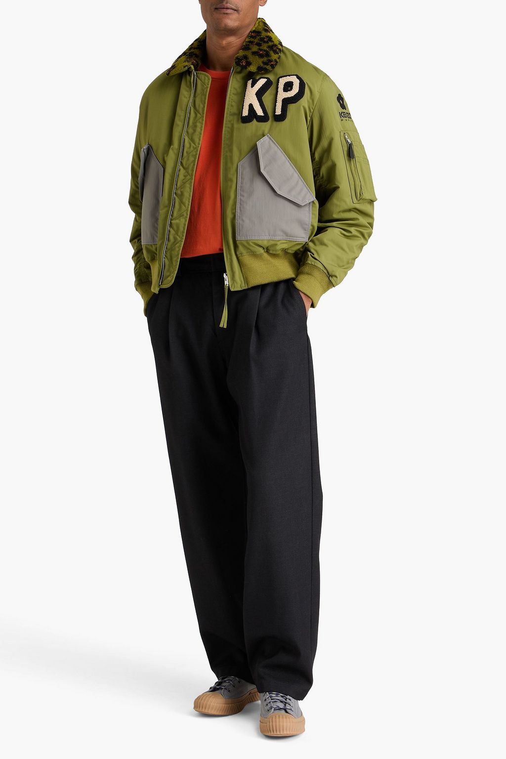 KENZO Appliquéd twill bomber jacket