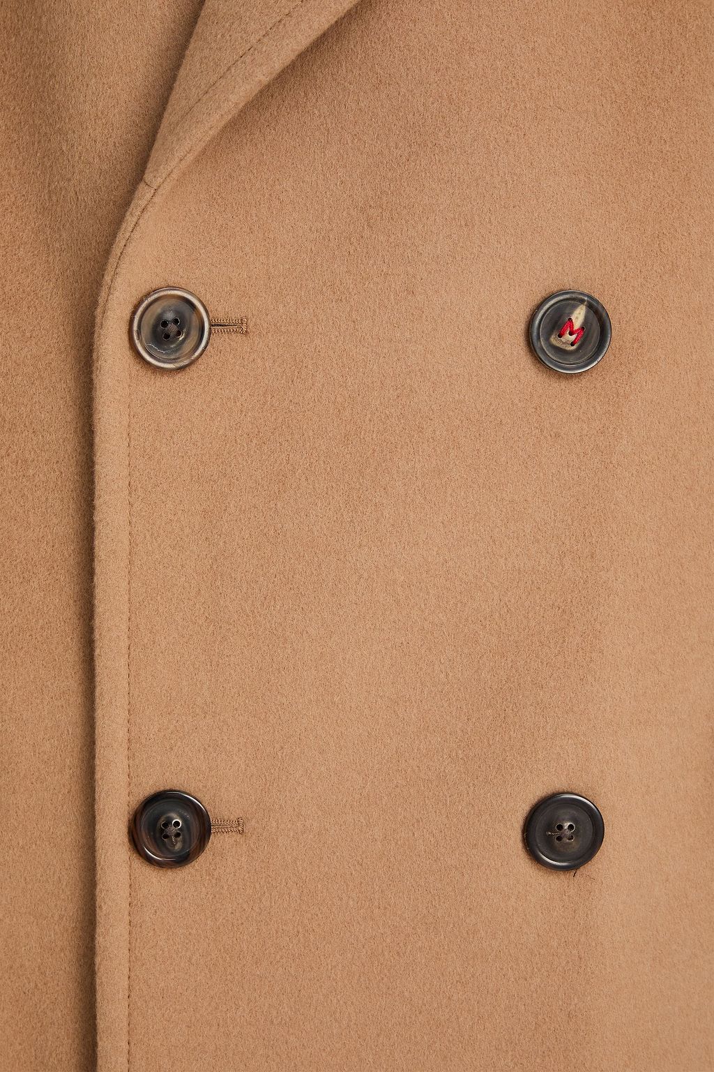 MAISON MARGIELA Double-breasted velvet-trimmed wool and camel-blend felt coat