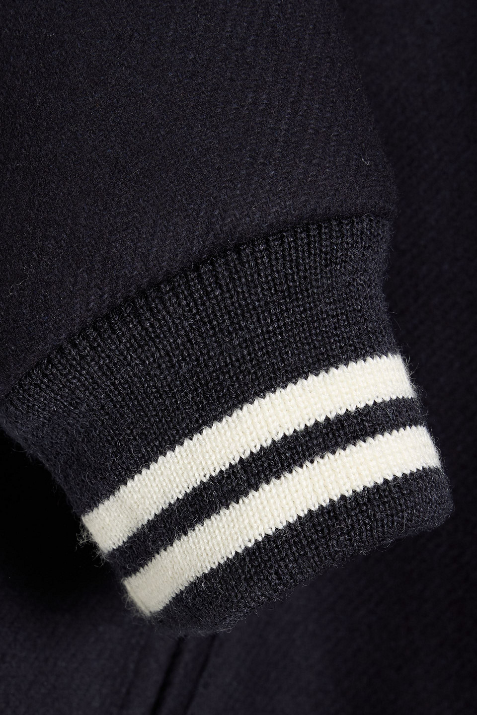 Frame The Varsity Wool-blend Twill Bomber Jacket In Black