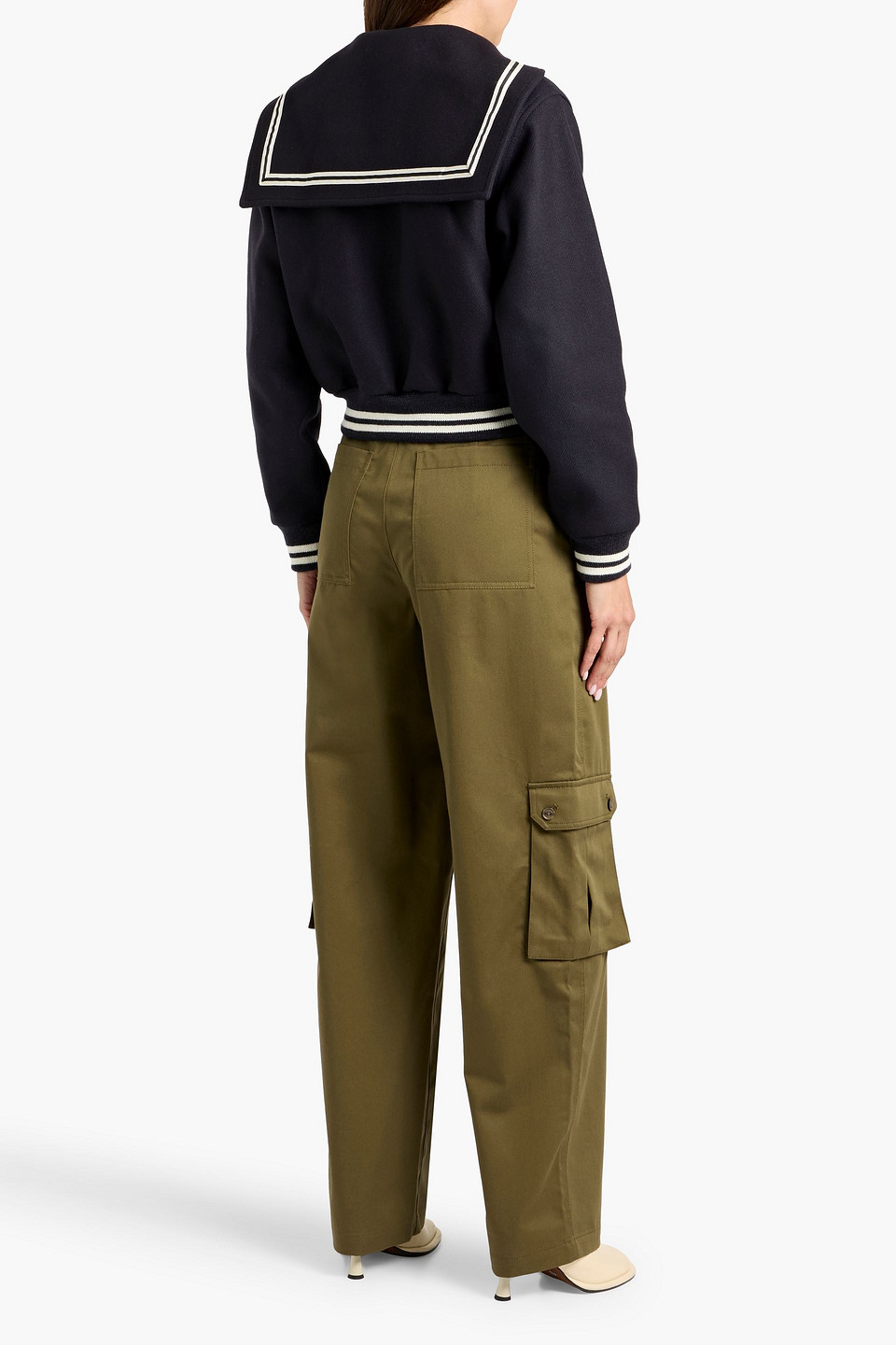 Frame The Varsity Wool-blend Twill Bomber Jacket In Black