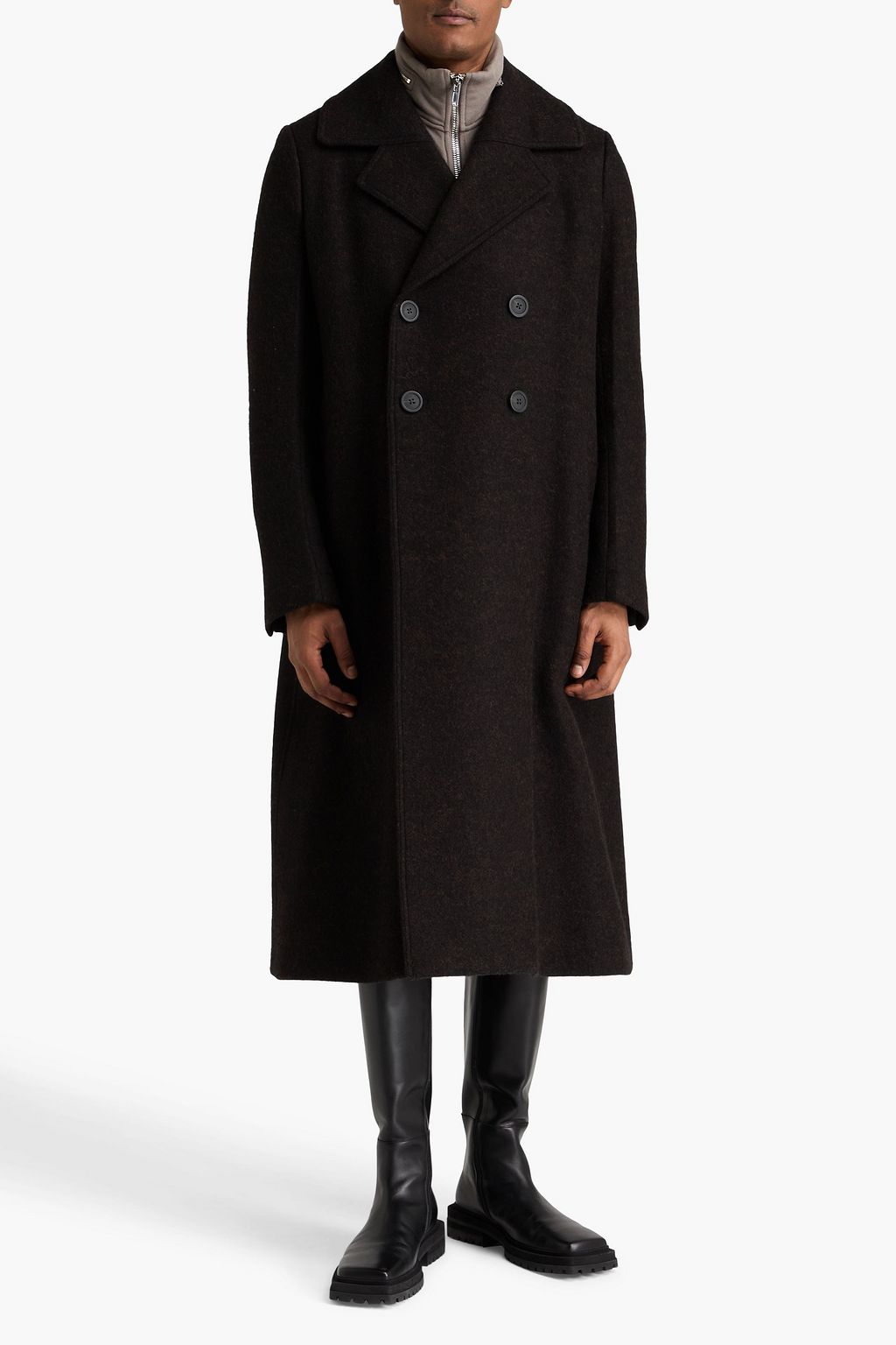RICK OWENS Brushed wool-felt coat