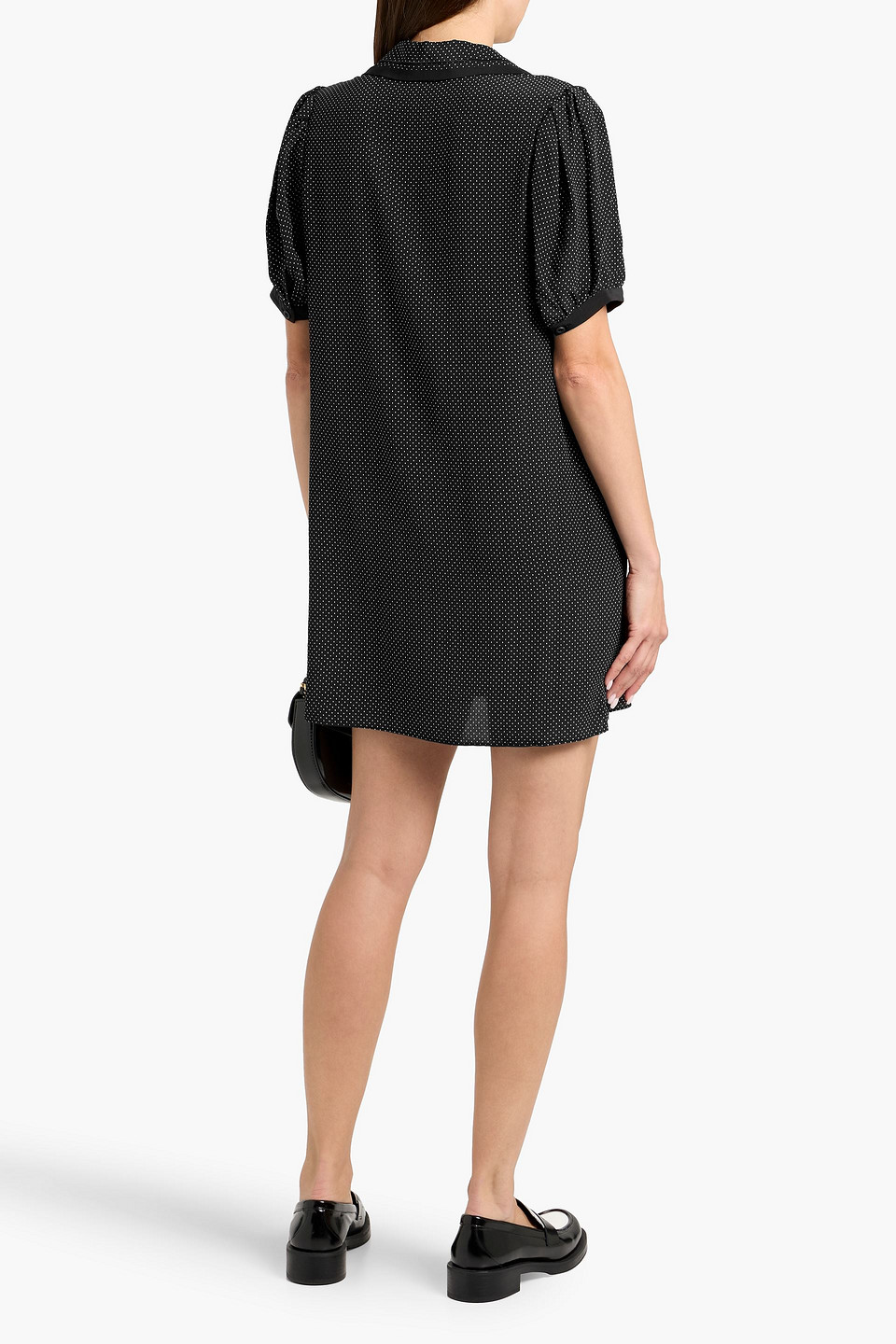 Frame The Sailor Polka-dot Silk Crepe De Chine Mini Dress In Animal Print