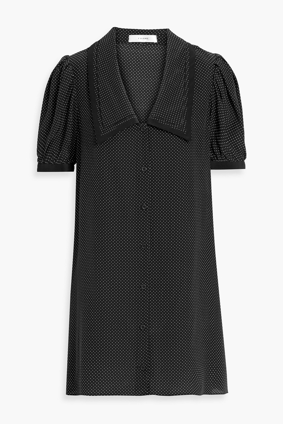 Frame The Sailor Polka-dot Silk Crepe De Chine Mini Dress In Animal Print