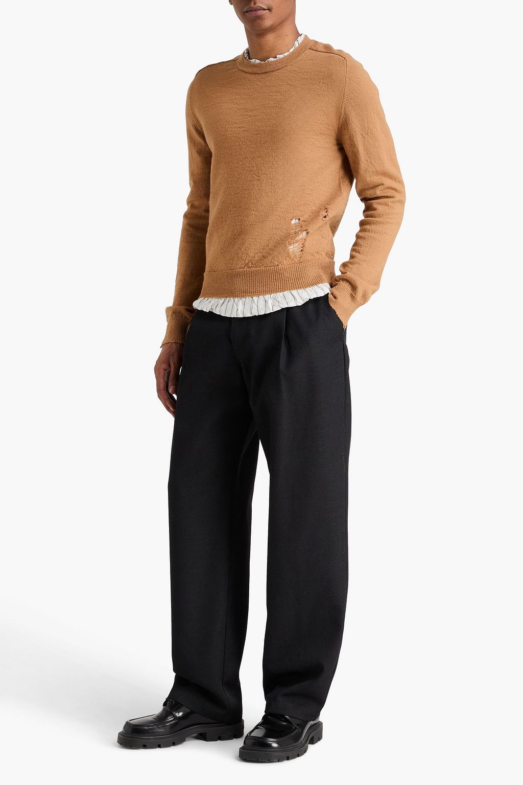 MAISON MARGIELA Layered distressed wool sweater