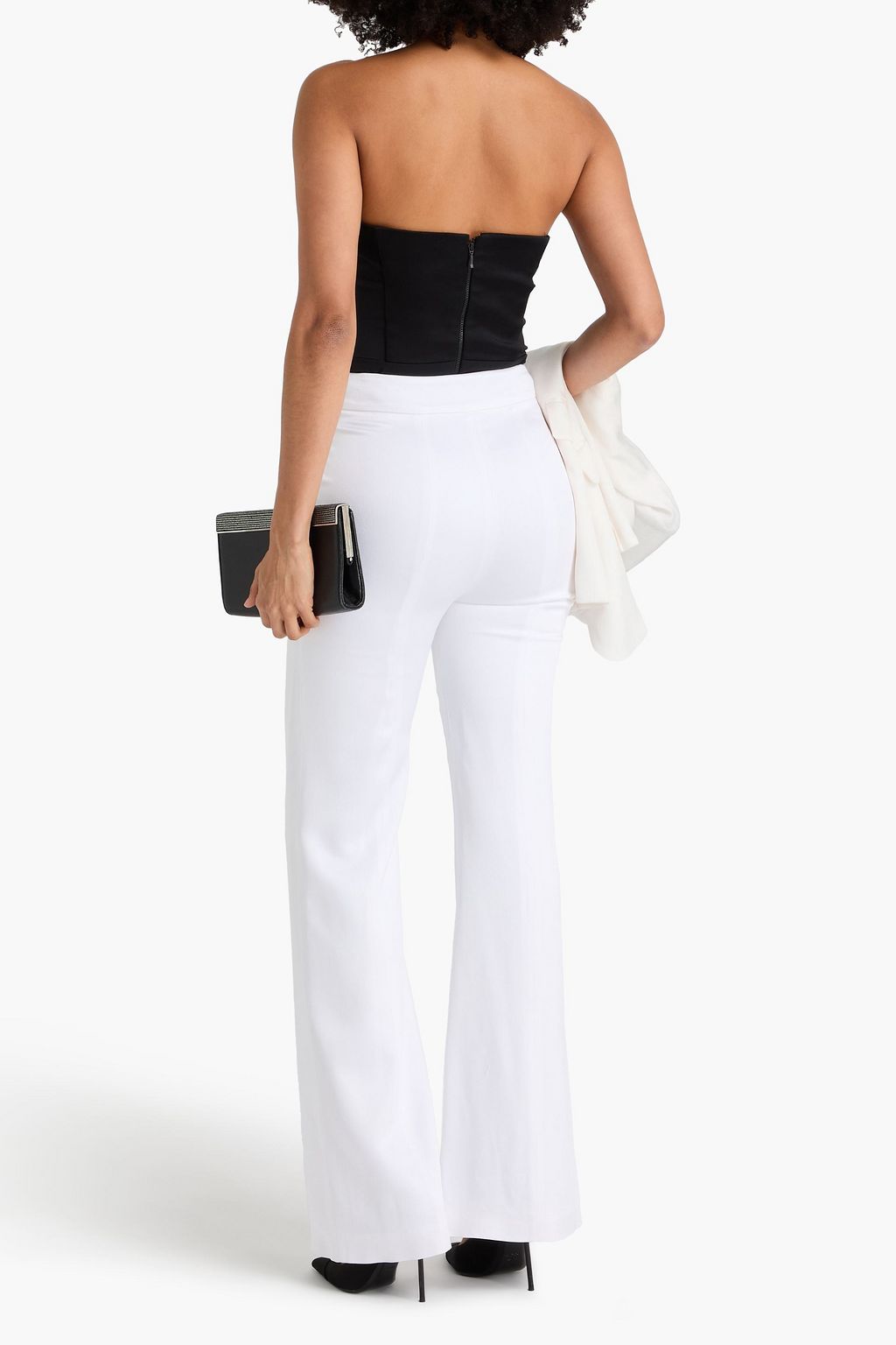 GALVAN  LONDON Satin-crepe flared pants