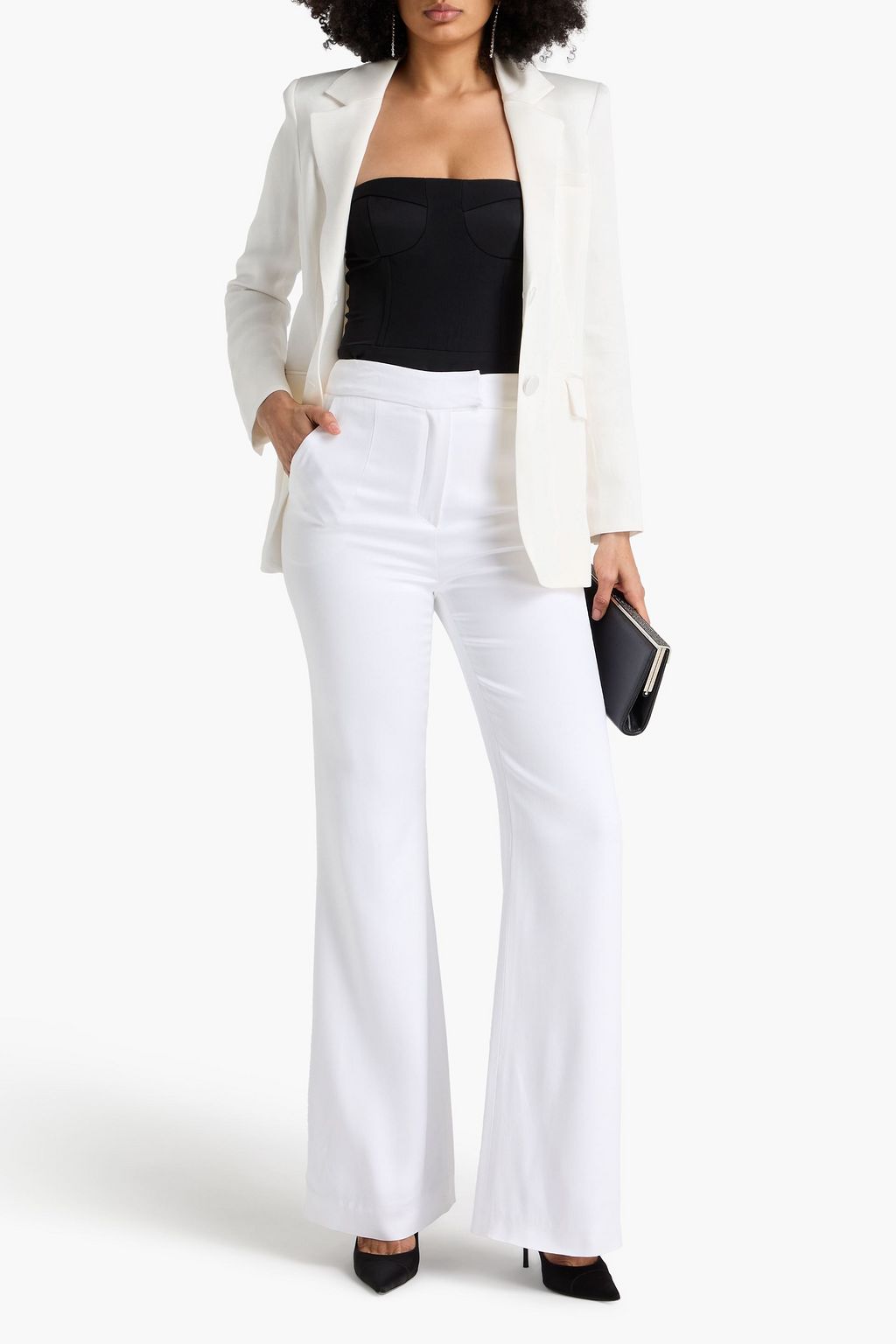 GALVAN  LONDON Satin-crepe flared pants
