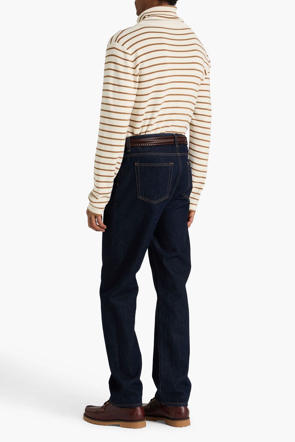TOD'S Striped cotton and cashmere-blend turtleneck sweater