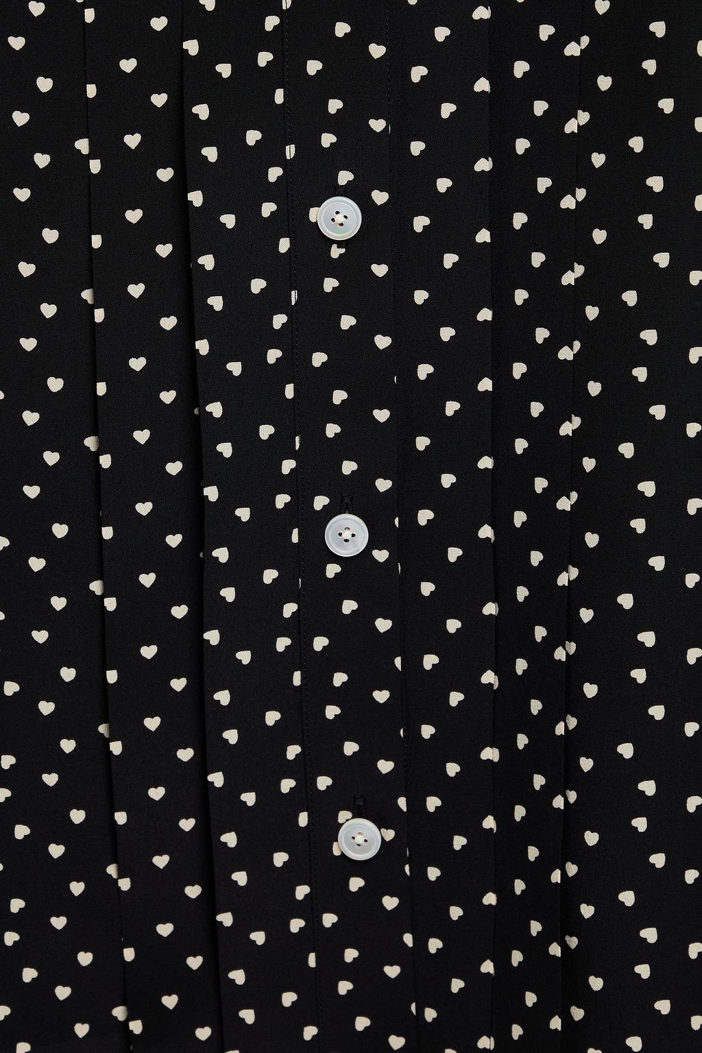 ALESSANDRA RICH Velvet-trimmed printed silk crepe de chine blouse