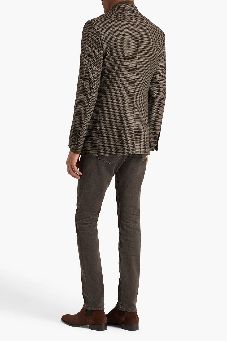  Tom Ford - Blazer Aus Tweed Mit Hahnentrittmuster - Braun - It 50 