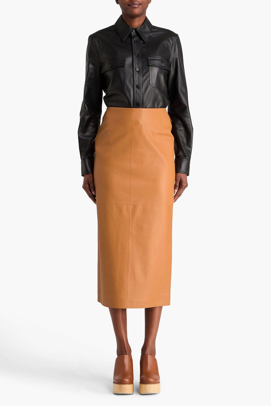 GABRIELA HEARST Manuela leather midi skirt