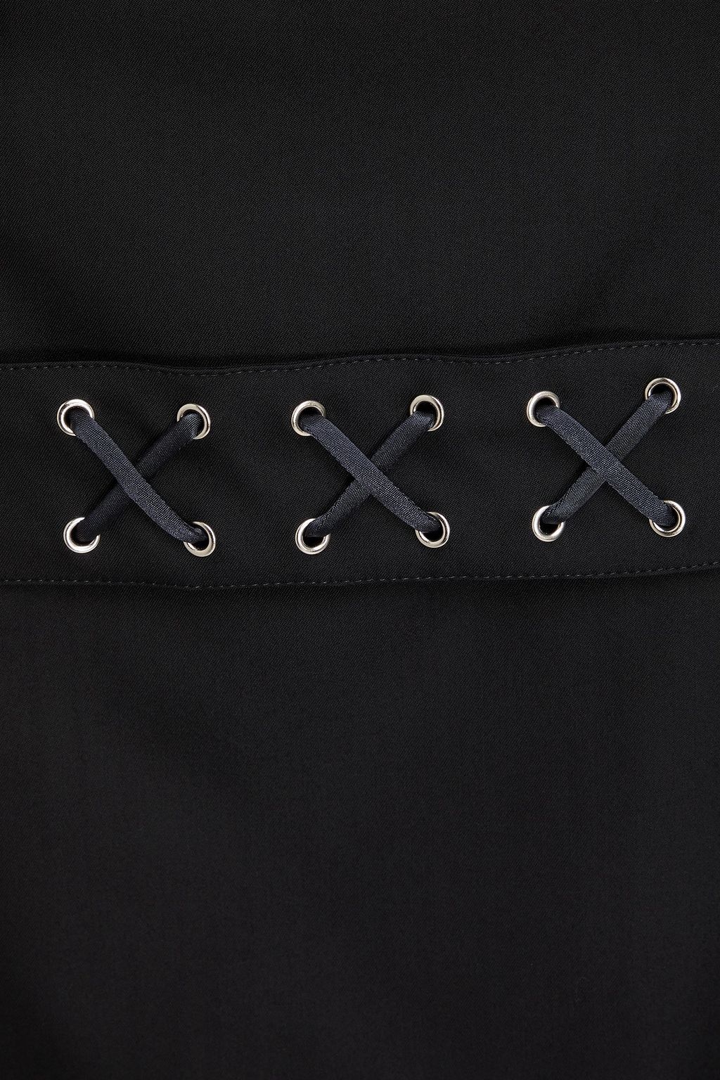 ALESSANDRA RICH Lace-up wool-blend crepe skirt