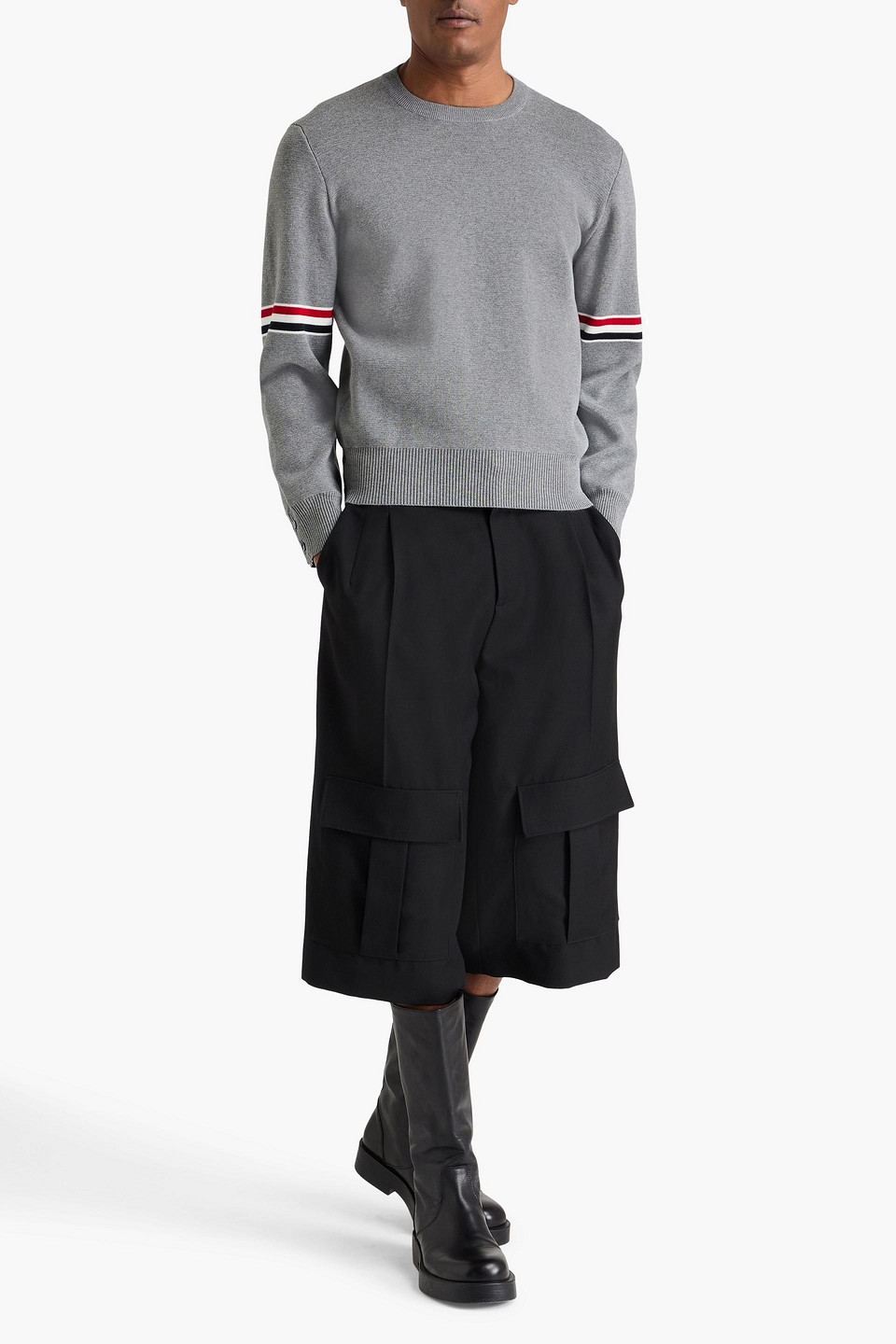  Thom Browne - Pullover Aus Baumwolle - Grau - 3 