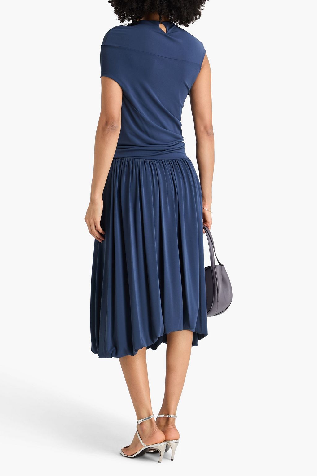 JIL SANDER Draped jersey midi dress