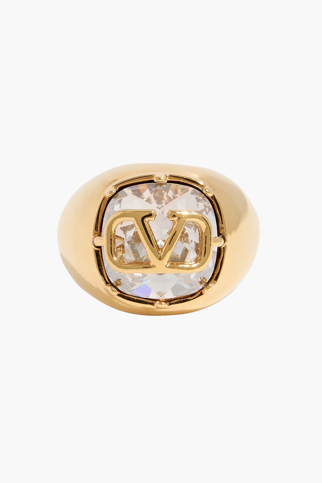 VALENTINO GARAVANI VLOGO gold-tone crystal ring
