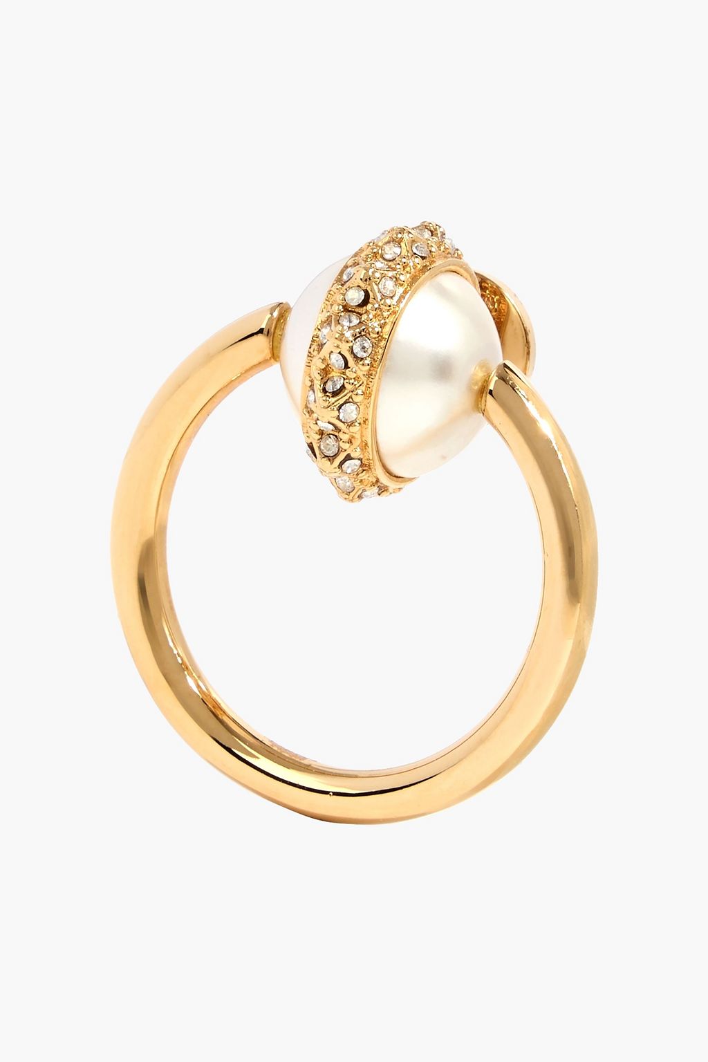 VALENTINO GARAVANI Gold-tone, faux pearl and crystal earrings