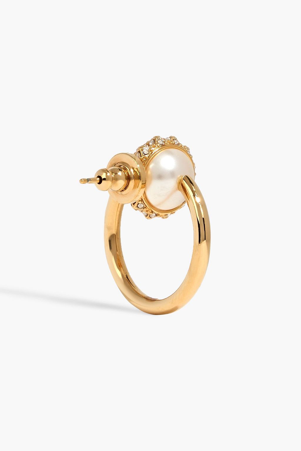 VALENTINO GARAVANI Gold-tone, faux pearl and crystal earrings