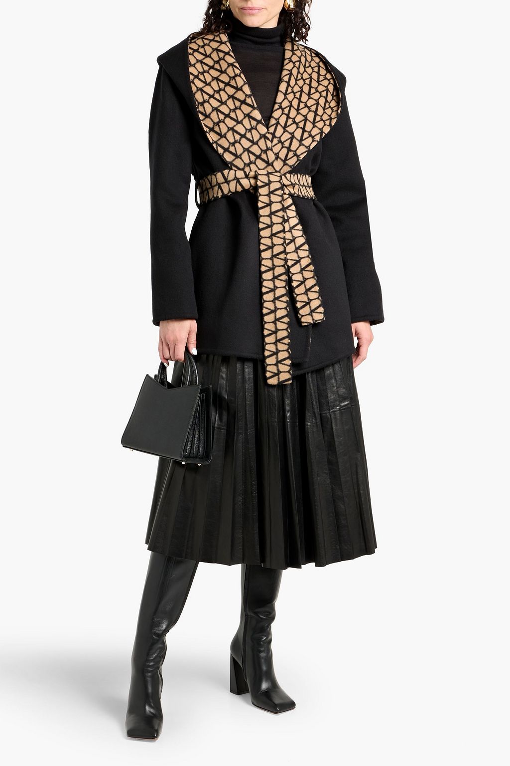 VALENTINO GARAVANI Belted wool and silk-blend felt coat