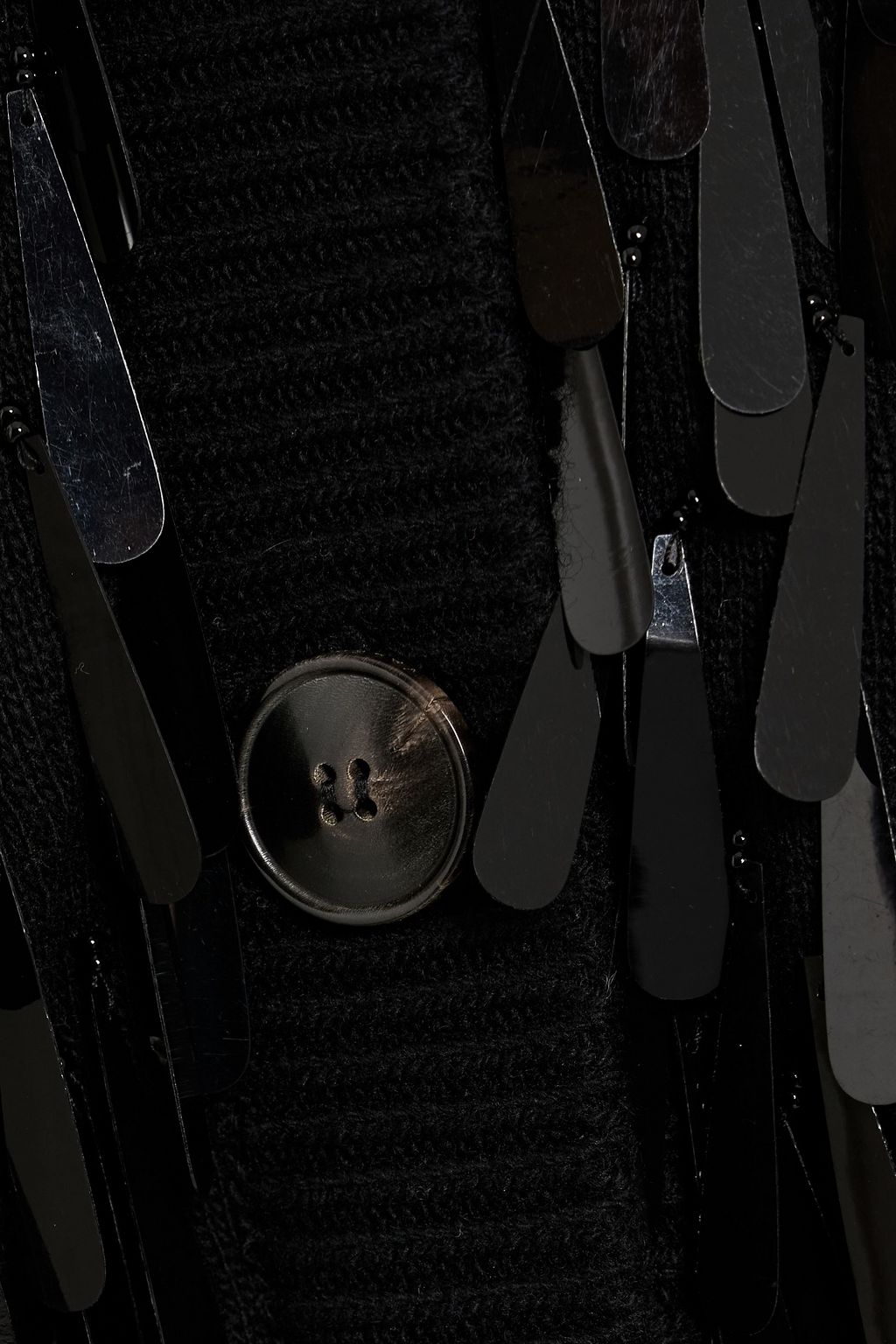 VALENTINO GARAVANI Sequin-embellished ribbed wool cardigan