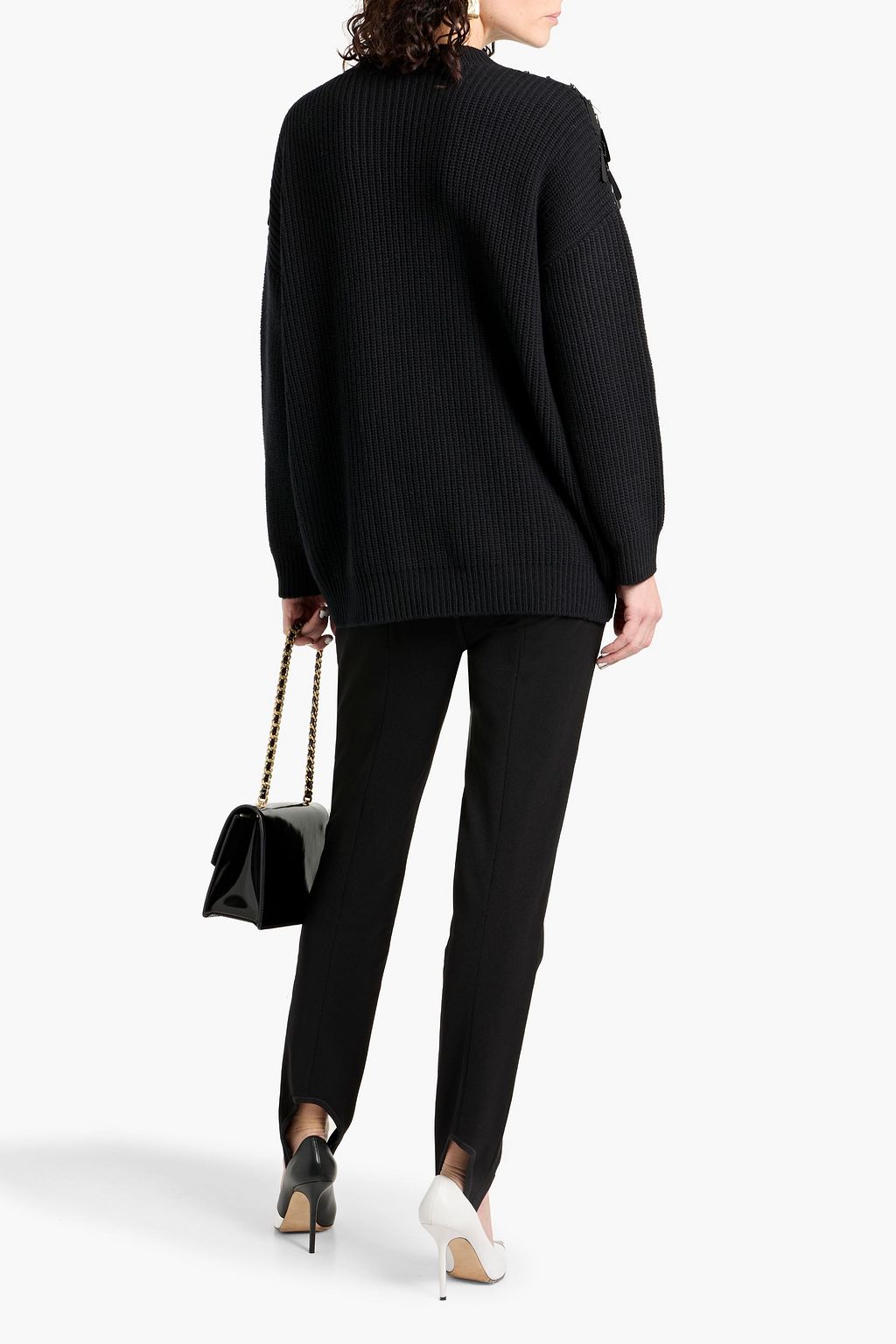 VALENTINO GARAVANI Sequin-embellished ribbed wool cardigan