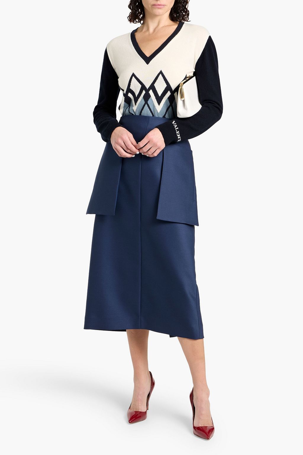 VALENTINO GARAVANI Argyle wool and cashmere-blend sweater