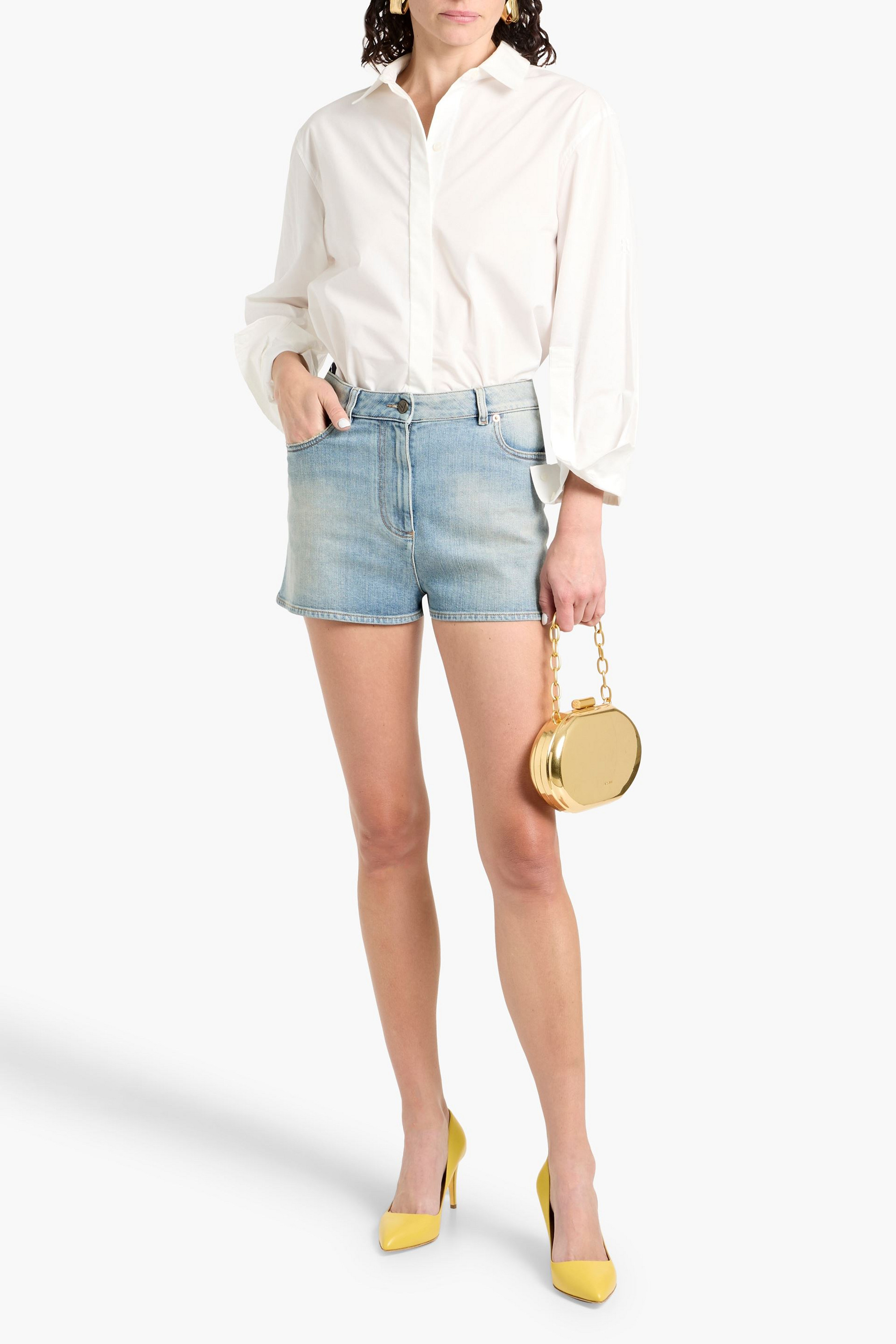 Valentino Garavani Embellished denim shorts
