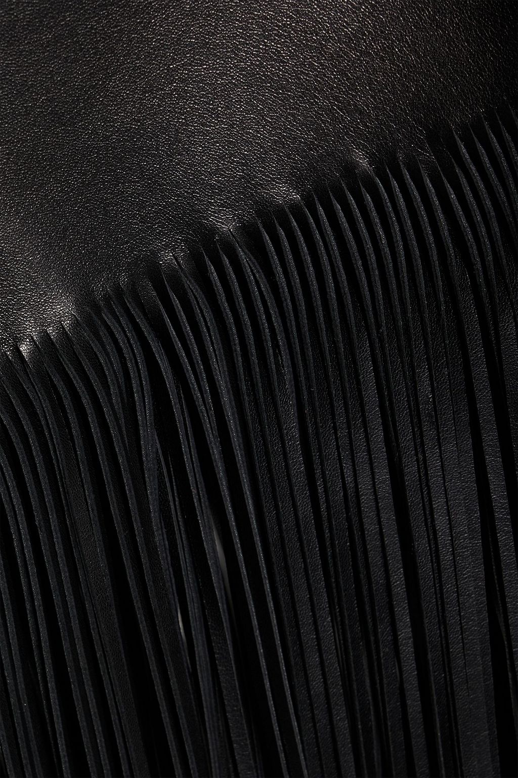 VALENTINO GARAVANI Fringed leather midi skirt