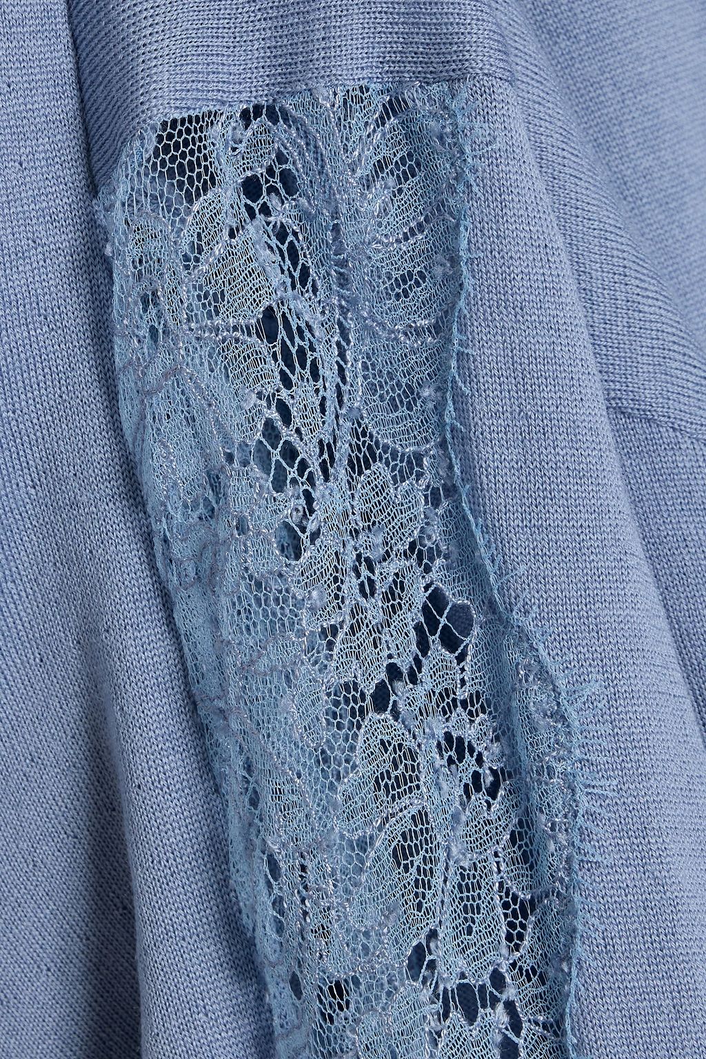 VALENTINO GARAVANI Lace-trimmed wool sweater