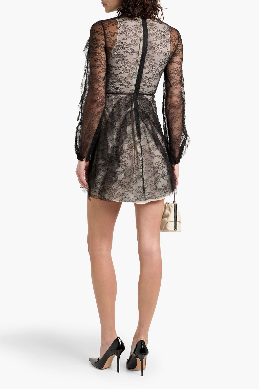 VALENTINO GARAVANI Ruffled silk-lace mini dress