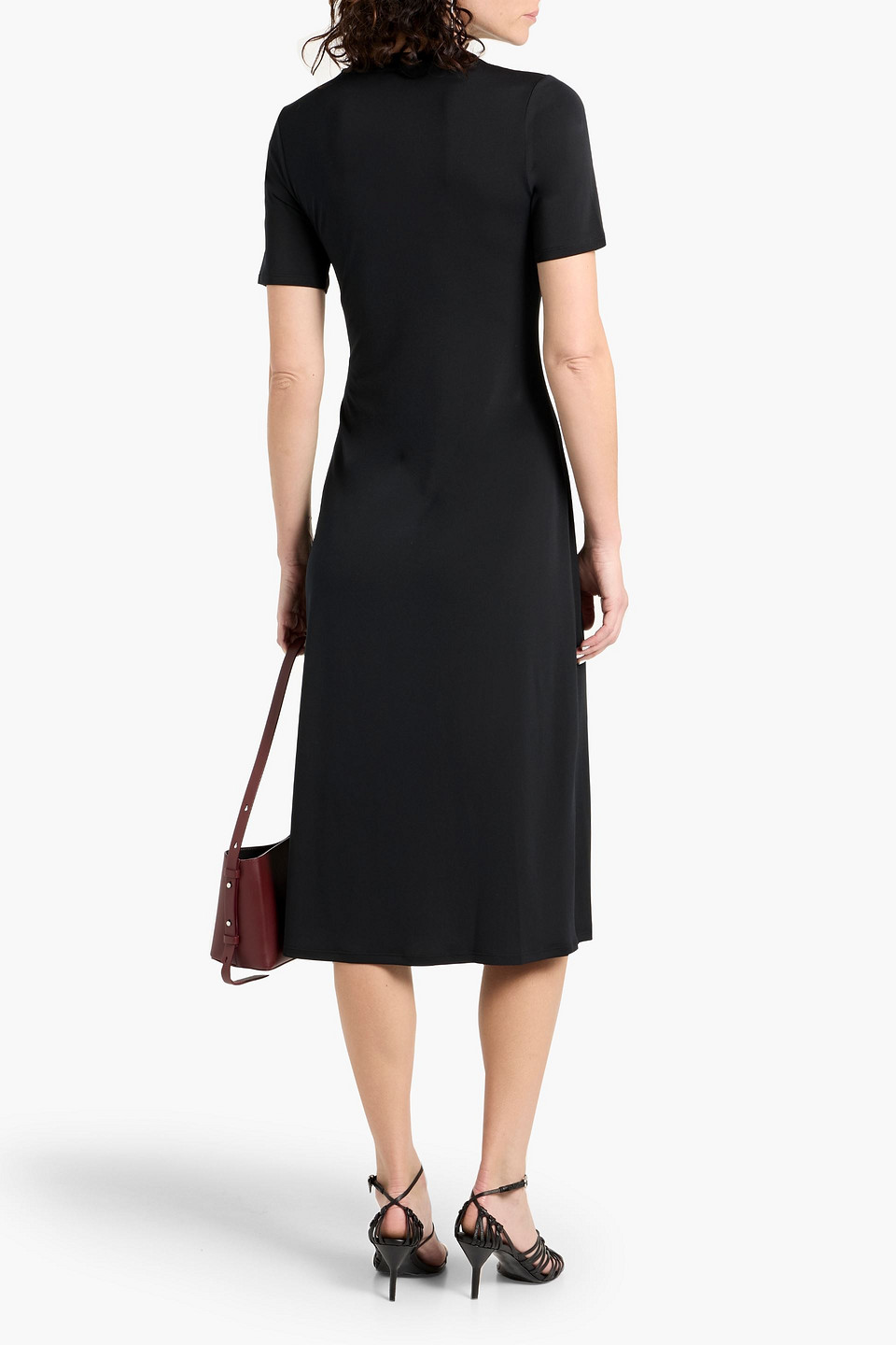 Derek Lam 10 Crosby Lucille Studded Stretch-jersey Midi Dress In Black