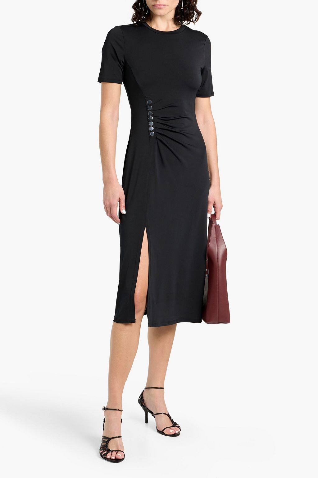 DEREK LAM 10 CROSBY Lucille studded stretch-jersey midi dress