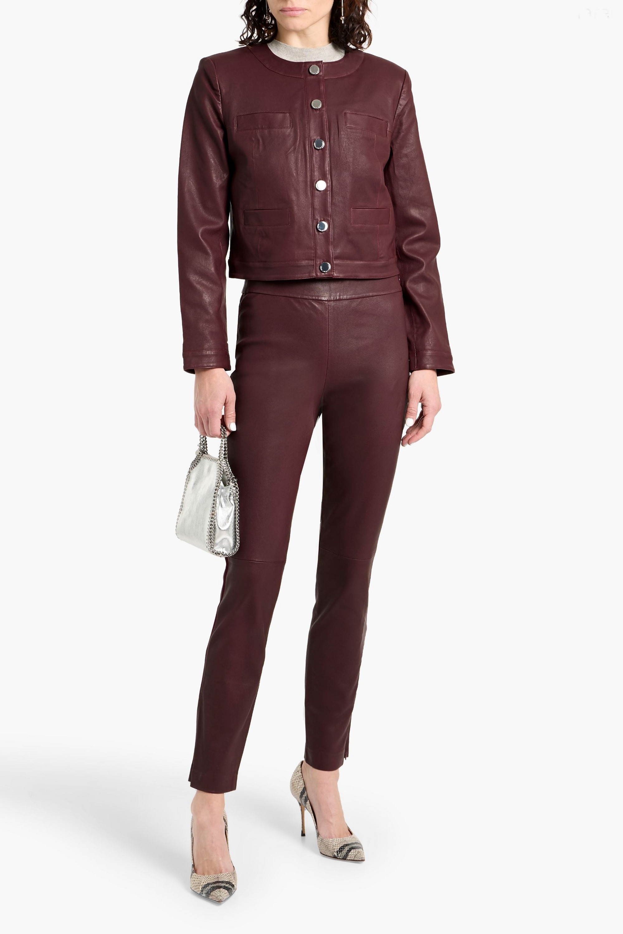 DEREK LAM 10 CROSBY Penny leather jacket