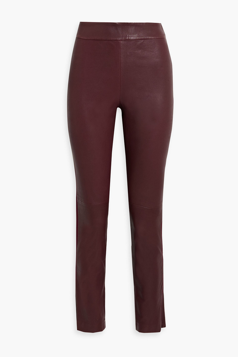 Derek Lam 10 Crosby Thessaly Leather Skinny Pants In Burgundy