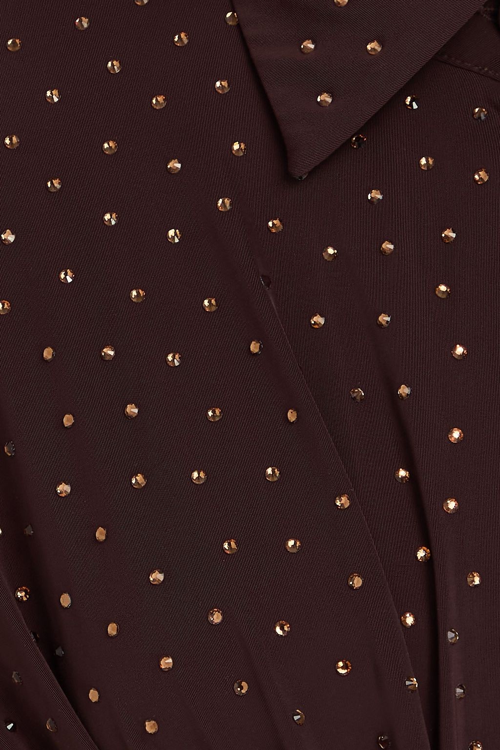 ALEX PERRY Cropped tie-front crystal-embellished satin-jersey shirt