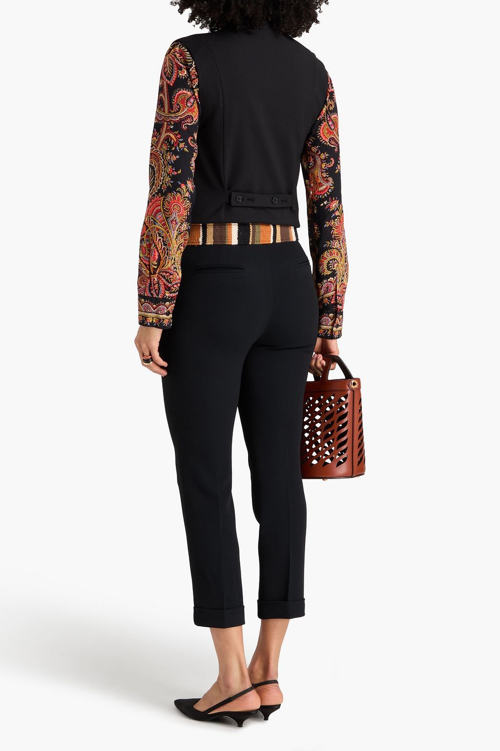 ETRO Cropped crepe slim-leg pants
